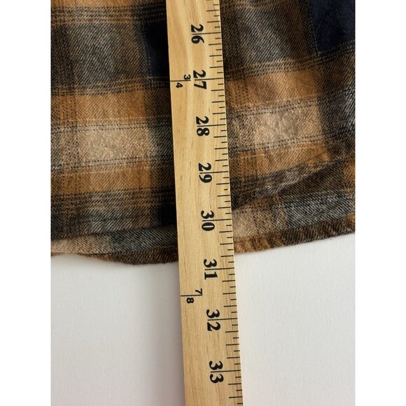 Red Head Mens Shirt Size Large Button Down Flannel Orange Black Long sleeve - Picture 6 of 10